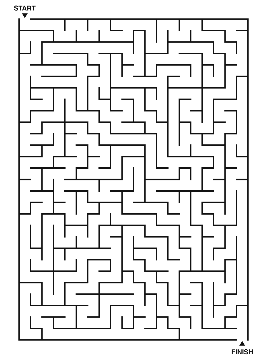 Hard maze puzzle printable, 20 by 28 grid