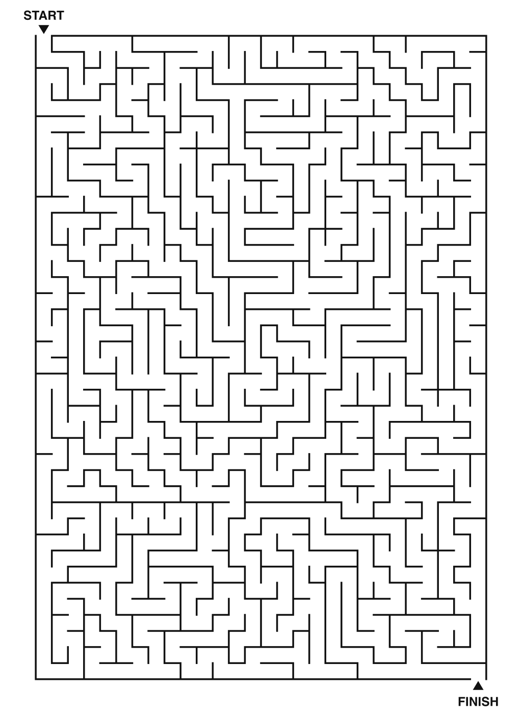 Expert maze puzzle printable, 28 by 40 grid