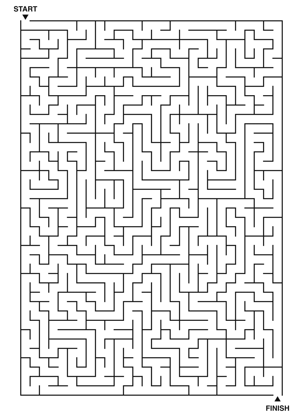 Expert maze puzzle printable, 28 by 40 grid