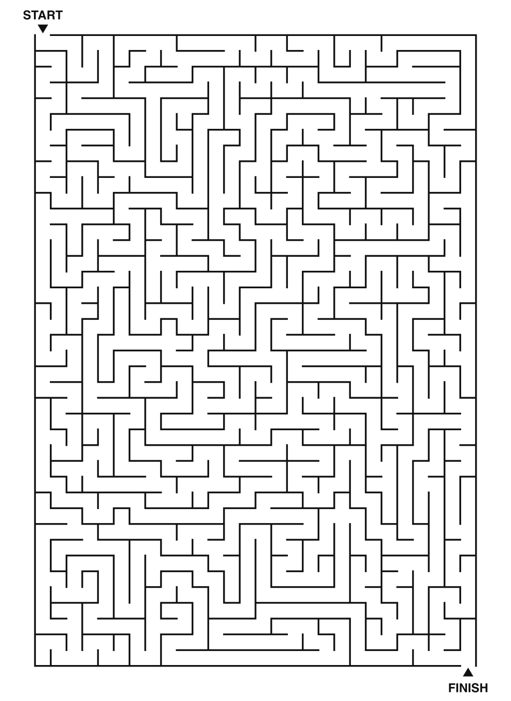 Expert maze puzzle printable, 28 by 40 grid