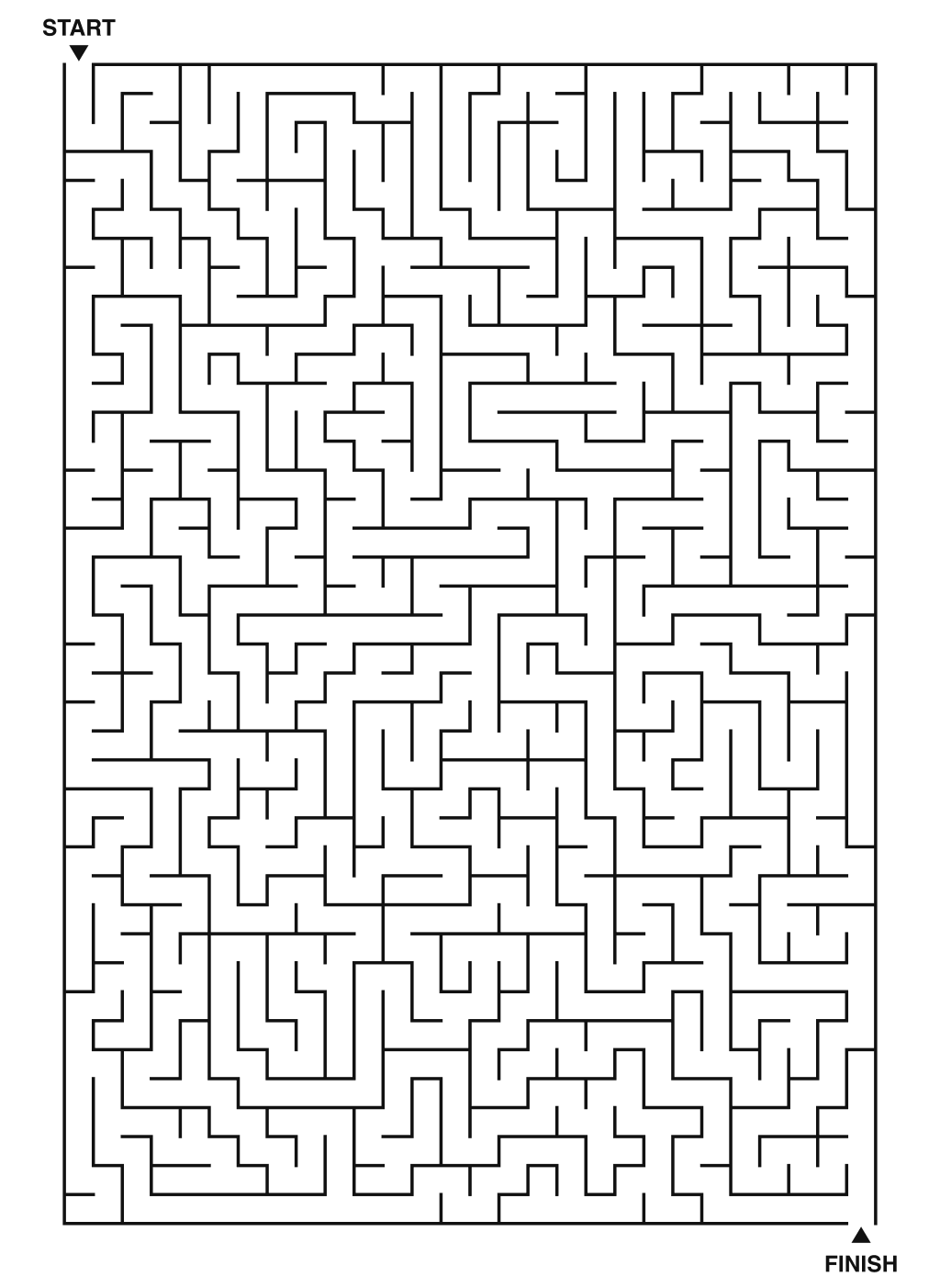 Expert maze puzzle printable, 28 by 40 grid