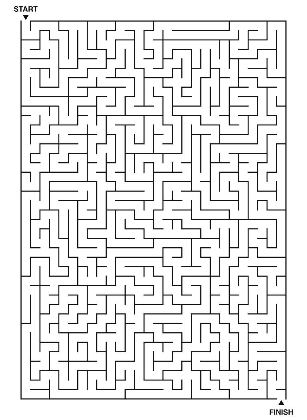 Expert maze puzzle printable, 28 by 40 grid