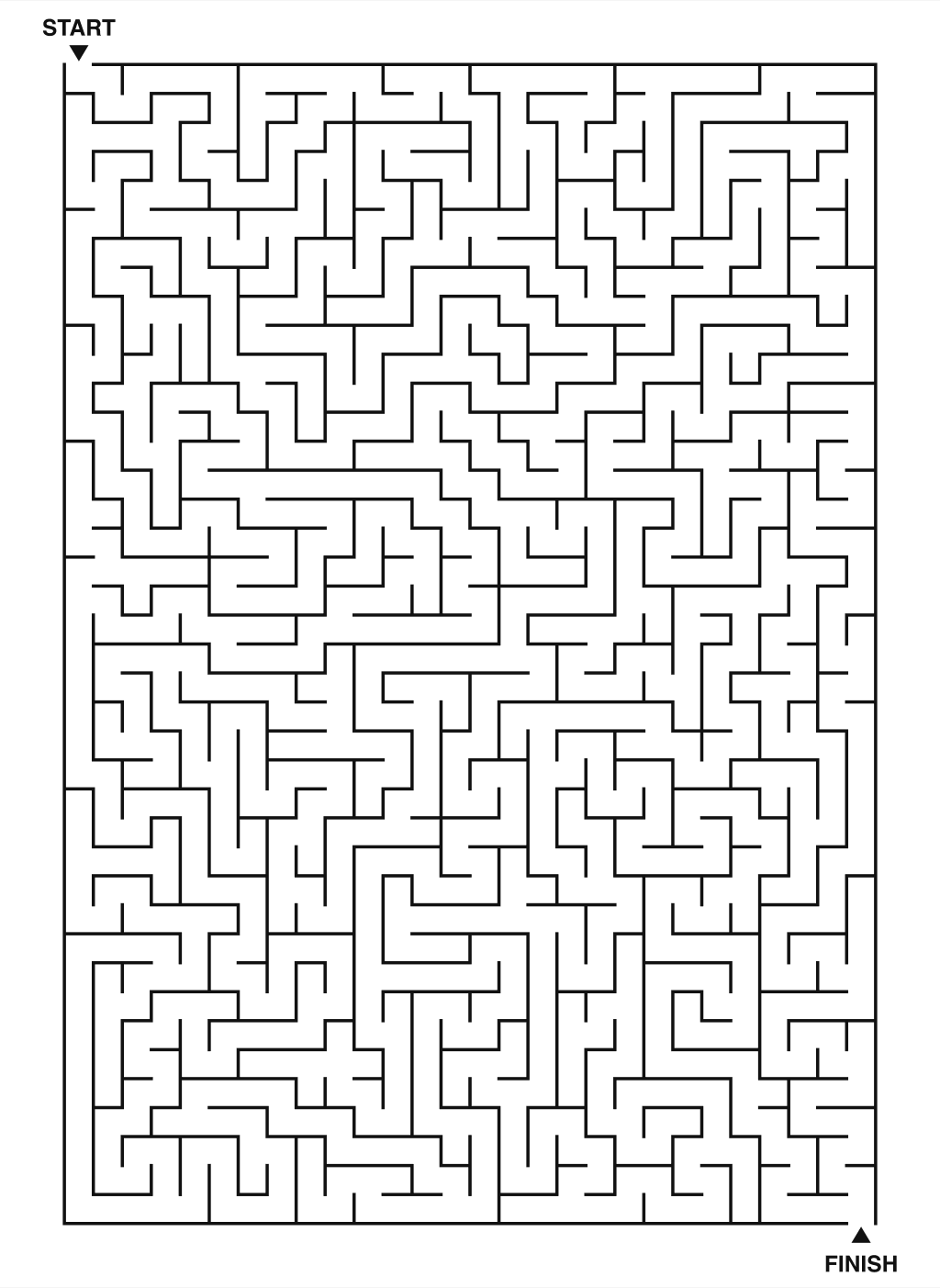 Expert maze puzzle printable, 28 by 40 grid