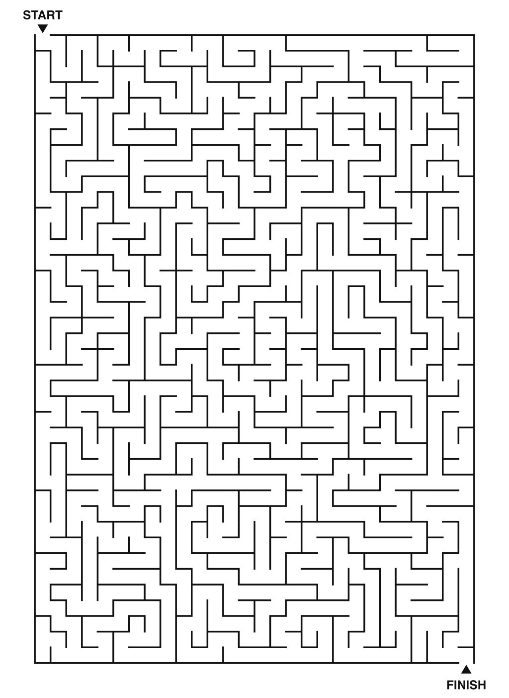 Expert maze puzzle printable, 28 by 40 grid
