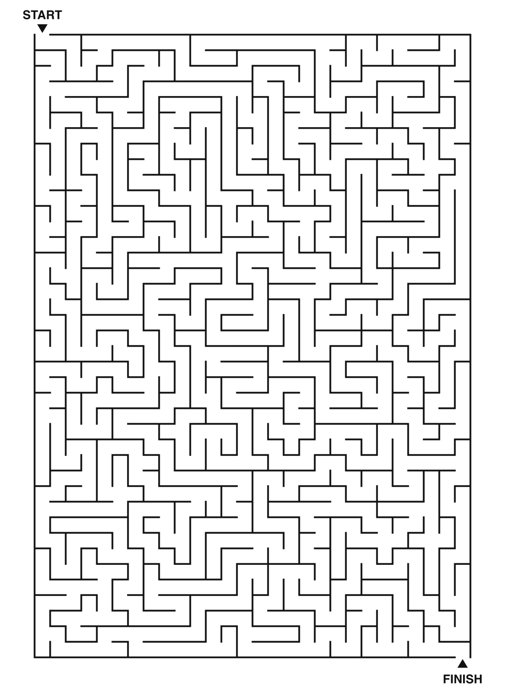 Expert maze puzzle printable, 28 by 40 grid