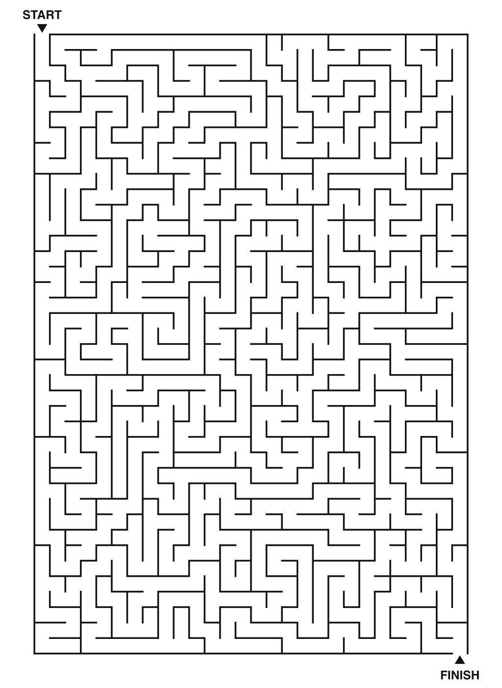 Expert maze puzzle printable, 28 by 40 grid