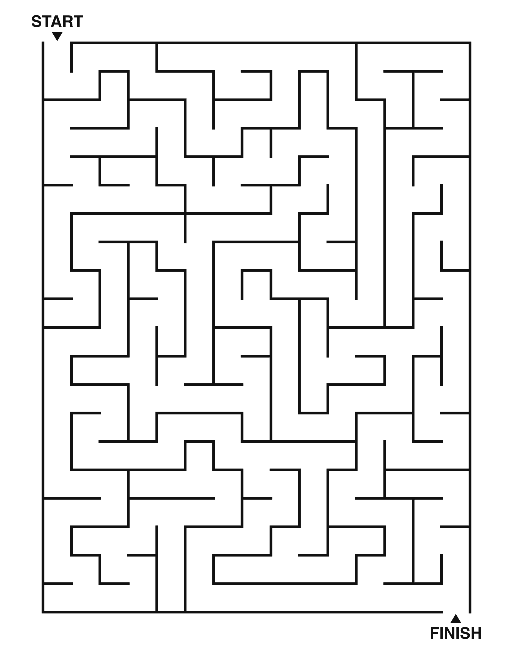 Medium maze puzzle printable, 15 by 20 grid