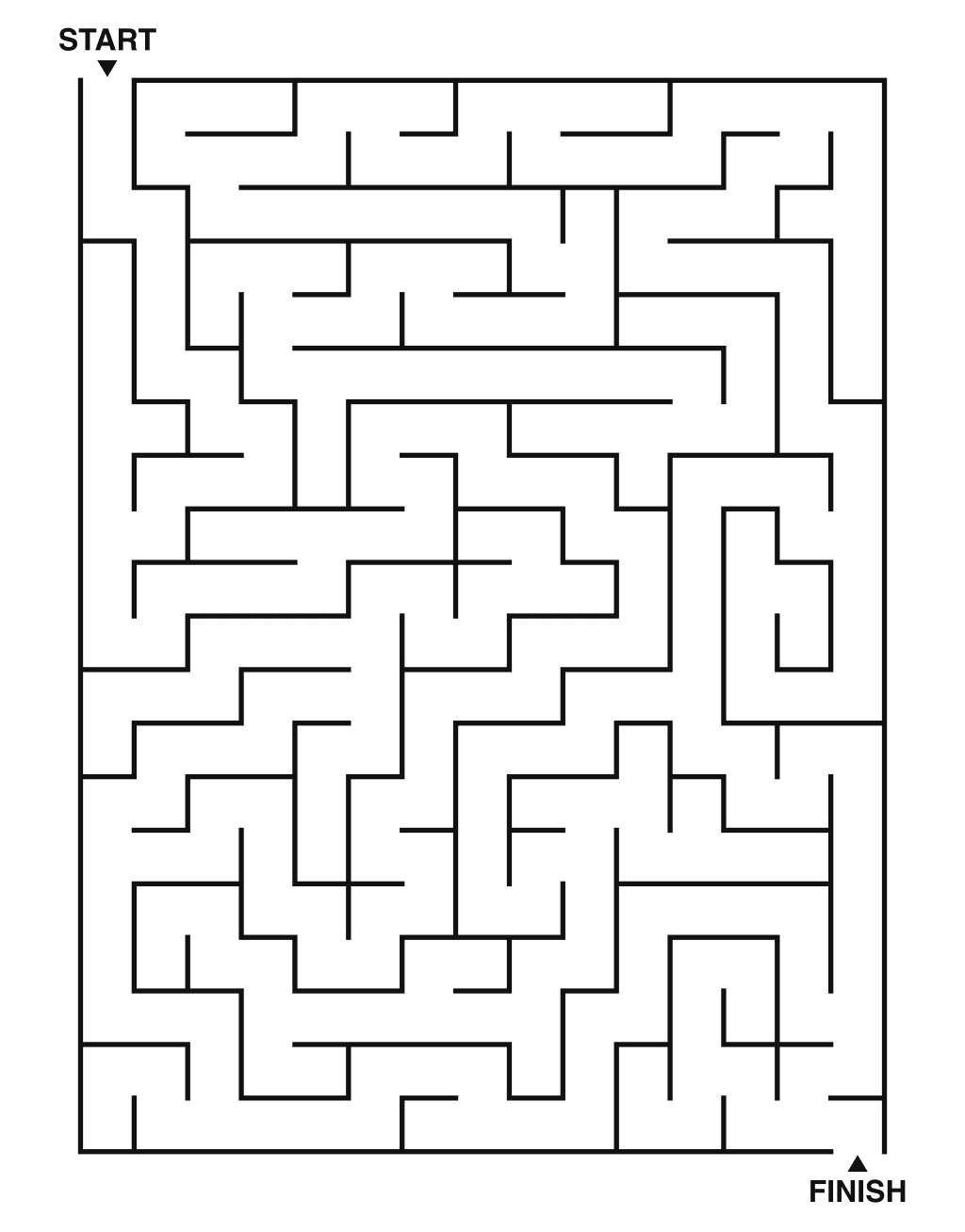 Medium maze puzzle printable, 15 by 20 grid