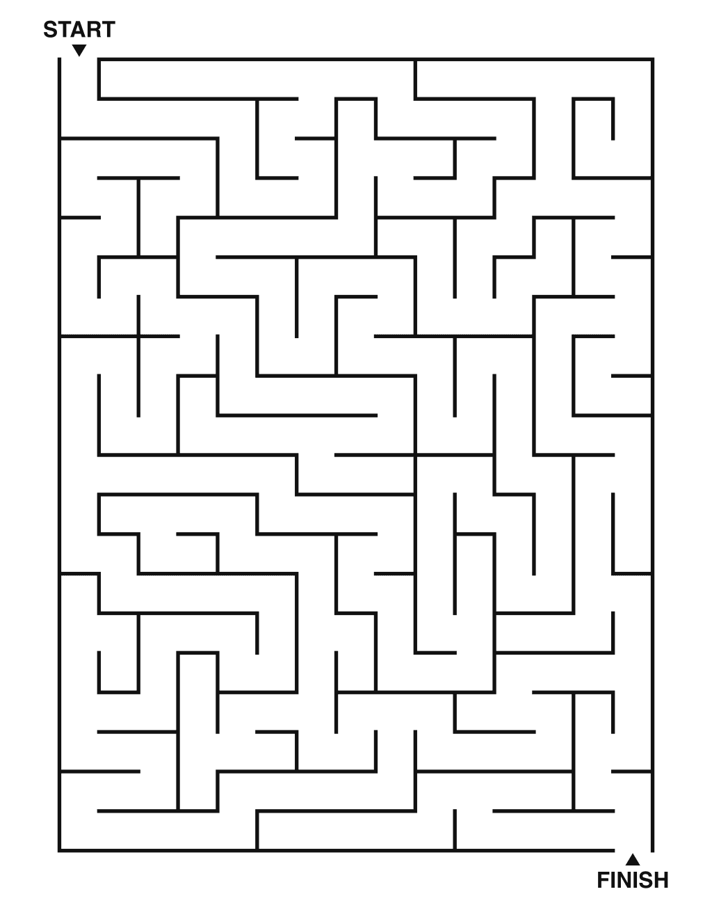 Medium maze puzzle printable, 15 by 20 grid