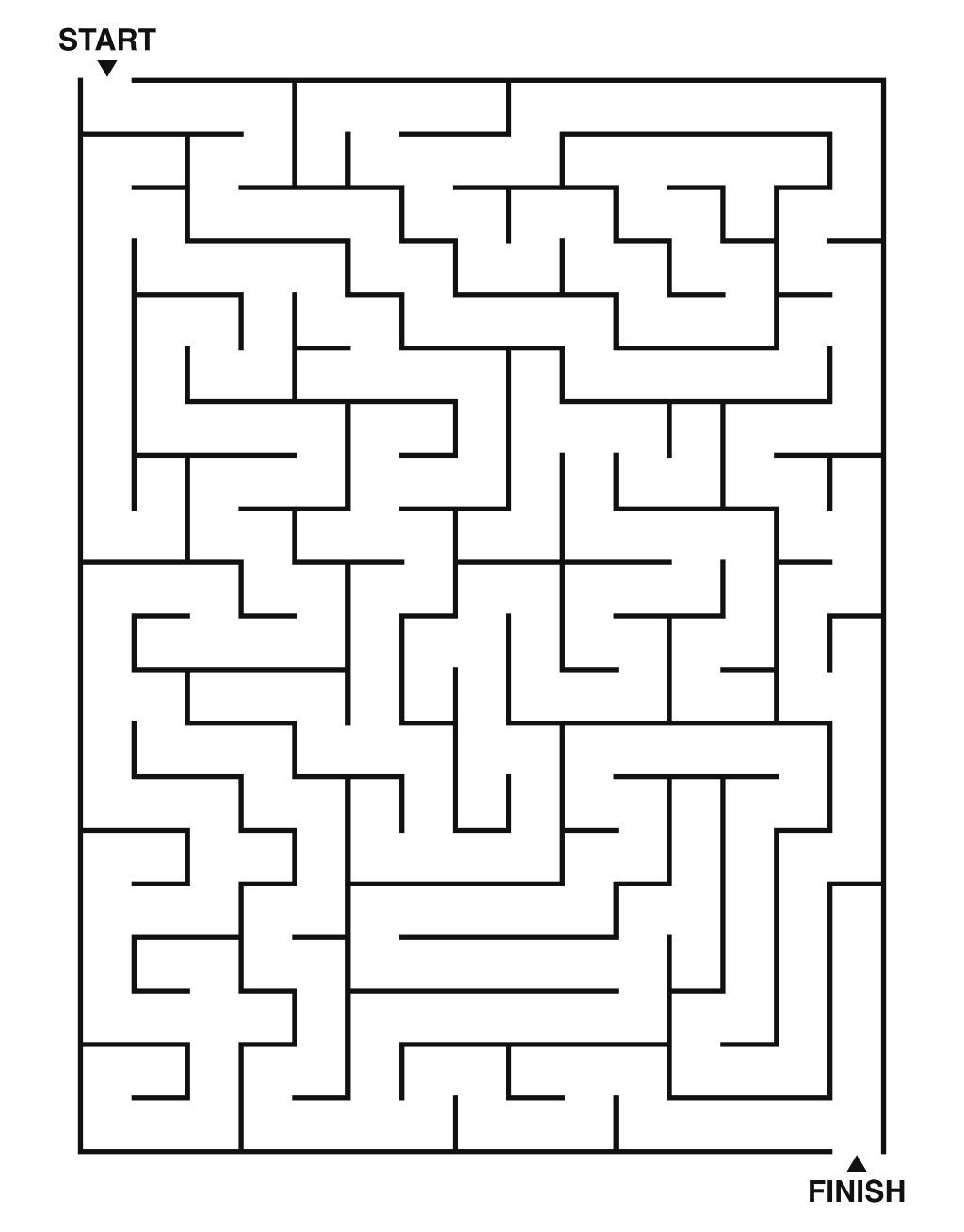 Medium maze puzzle printable, 15 by 20 grid