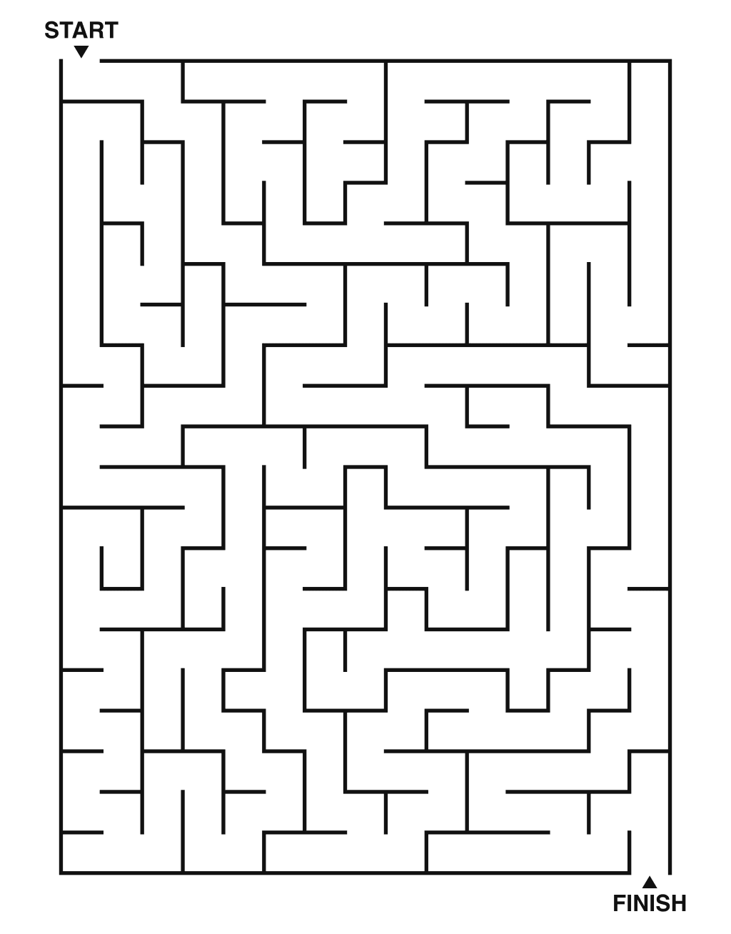 Medium maze puzzle printable, 15 by 20 grid