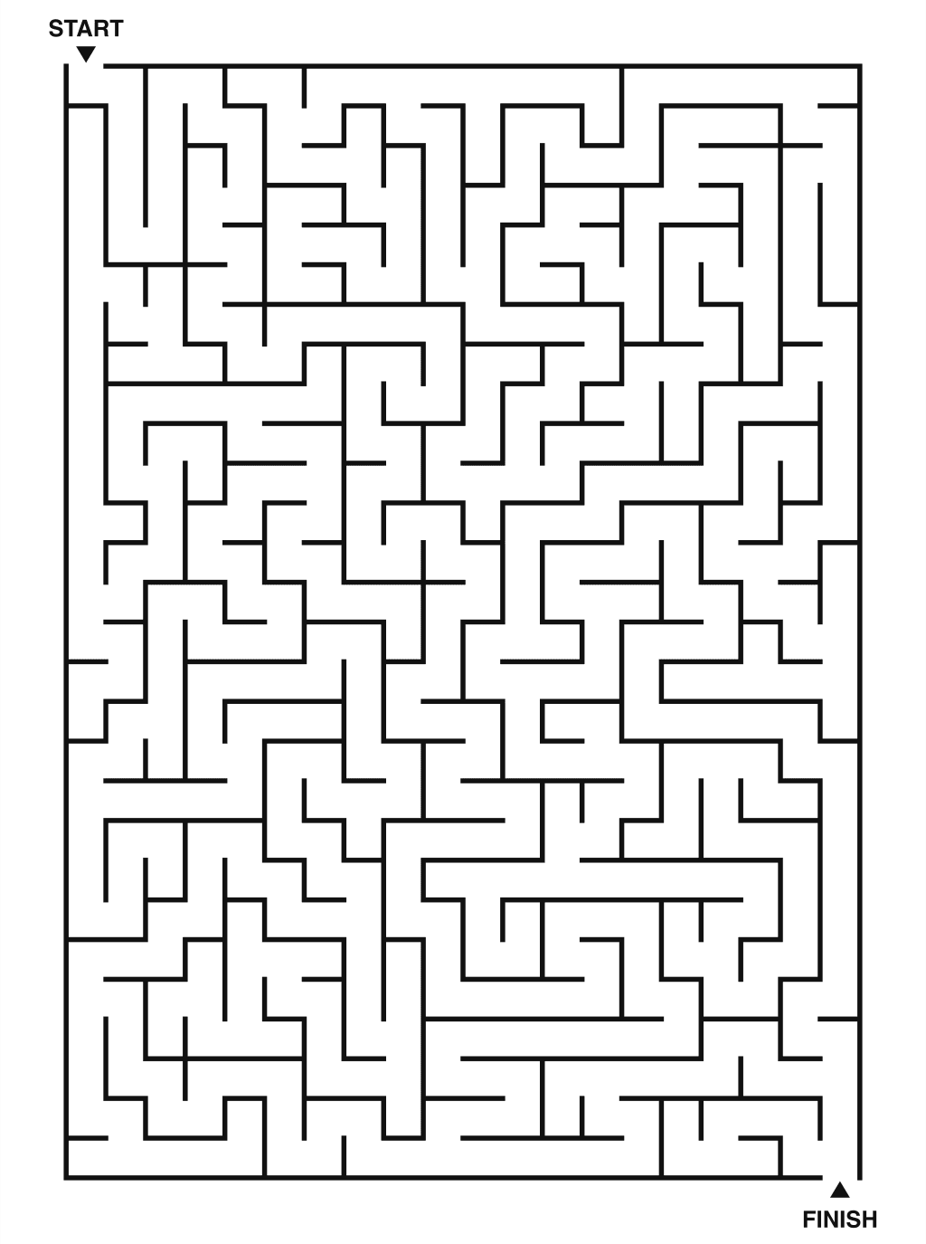 Hard maze puzzle printable, 20 by 28 grid