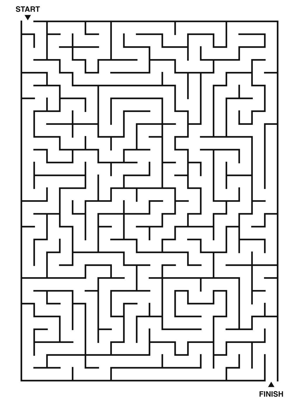 Hard maze puzzle printable, 20 by 28 grid