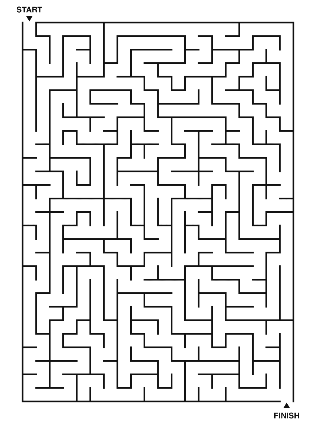 Hard maze puzzle printable, 20 by 28 grid