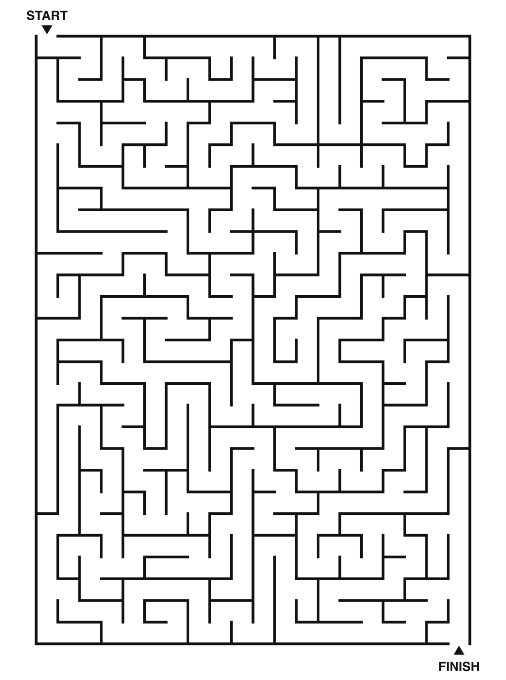 Hard maze puzzle printable, 20 by 28 grid