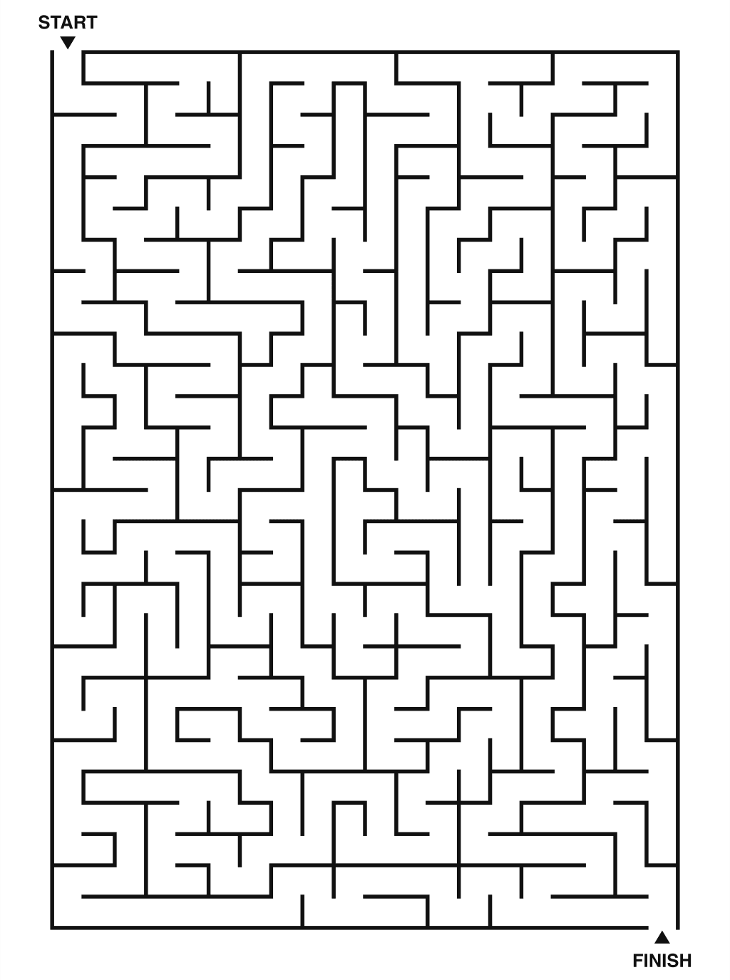 Hard maze puzzle printable, 20 by 28 grid