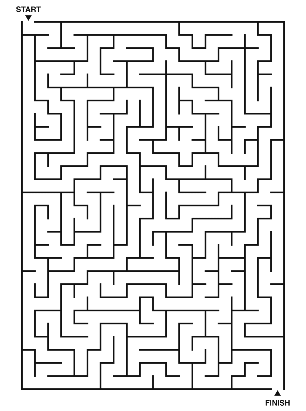 Hard maze puzzle printable, 20 by 28 grid