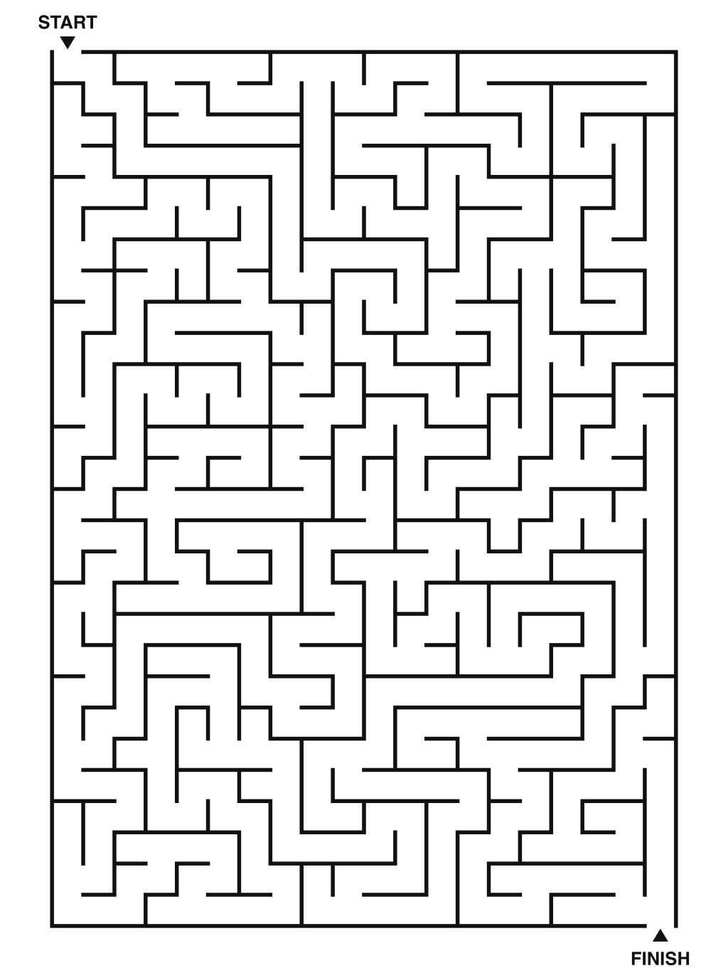Hard maze puzzle printable, 20 by 28 grid