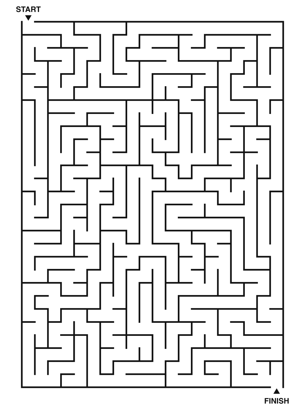 Hard maze puzzle printable, 20 by 28 grid