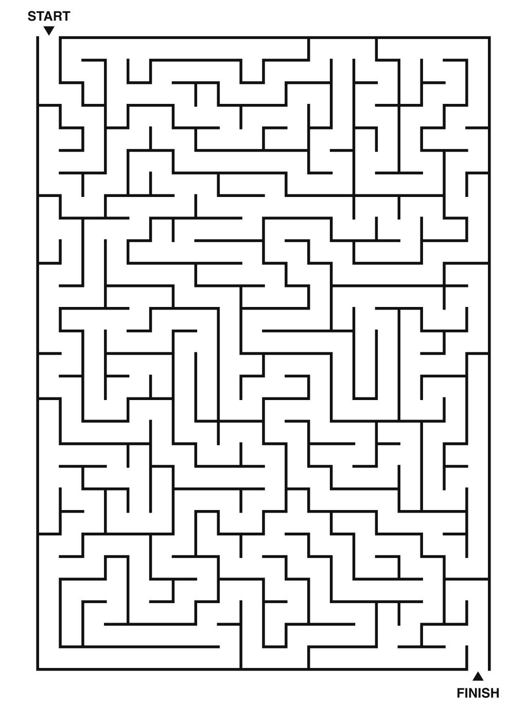 Hard maze puzzle printable, 20 by 28 grid