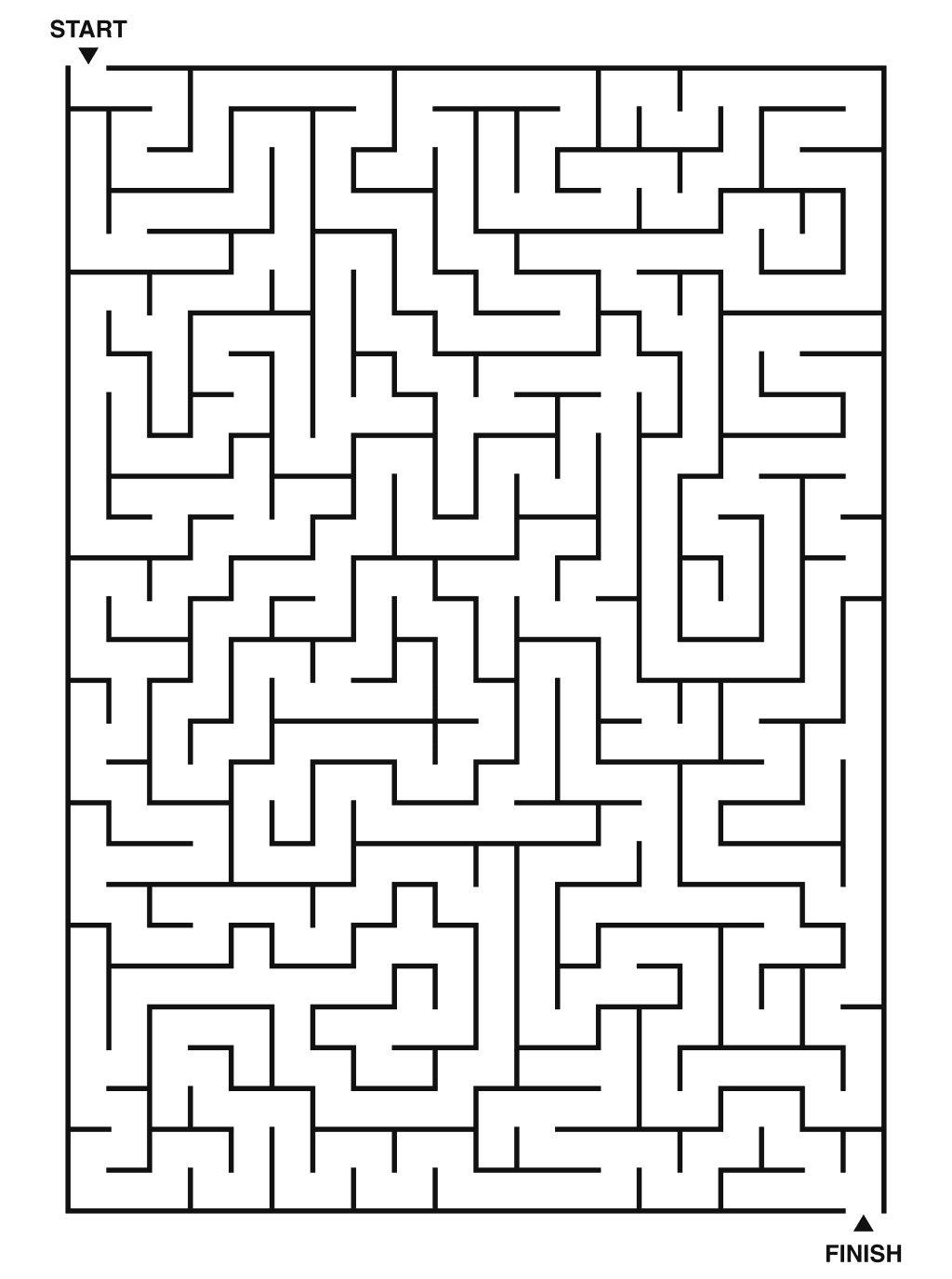 Hard maze puzzle printable, 20 by 28 grid
