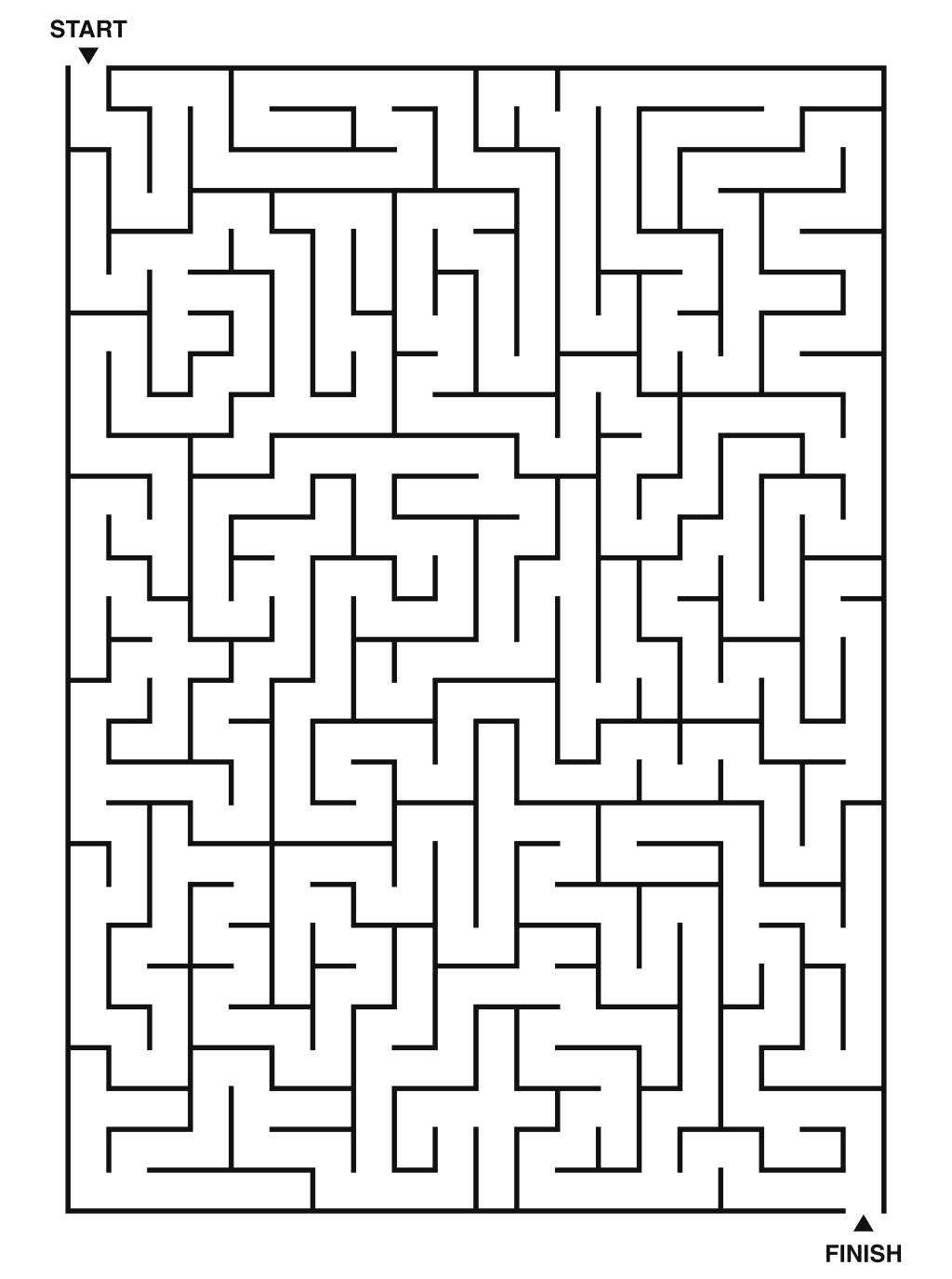 Hard maze puzzle printable, 20 by 28 grid