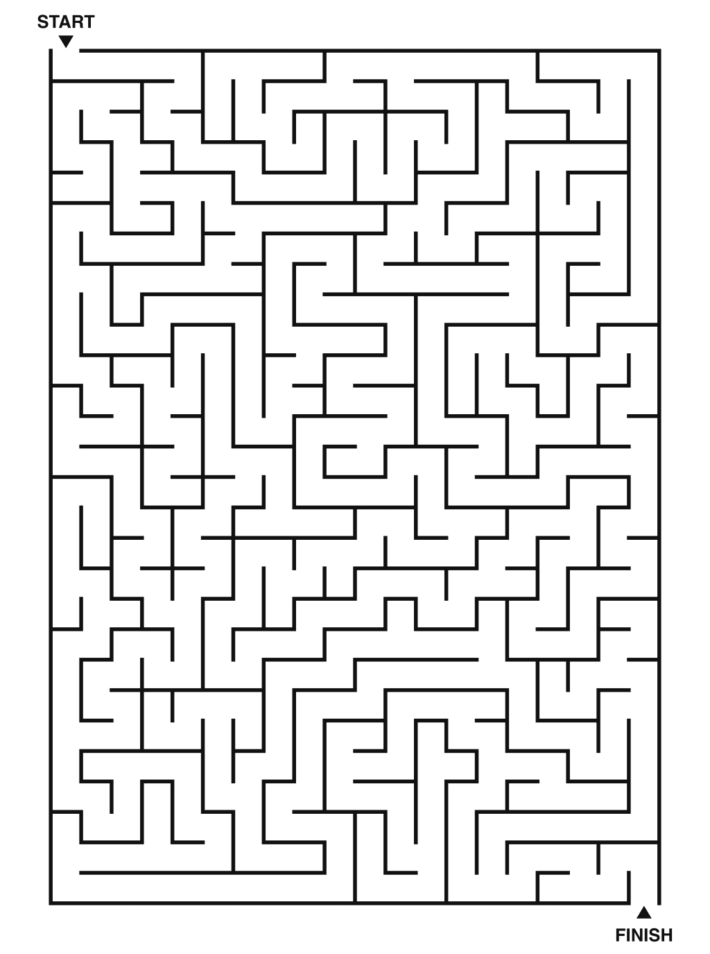 Hard maze puzzle printable, 20 by 28 grid