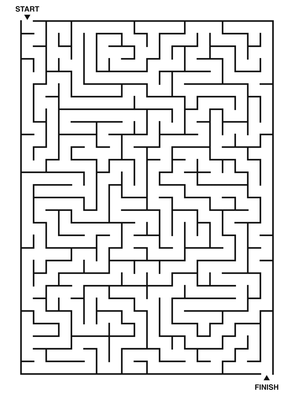 Hard maze puzzle printable, 20 by 28 grid