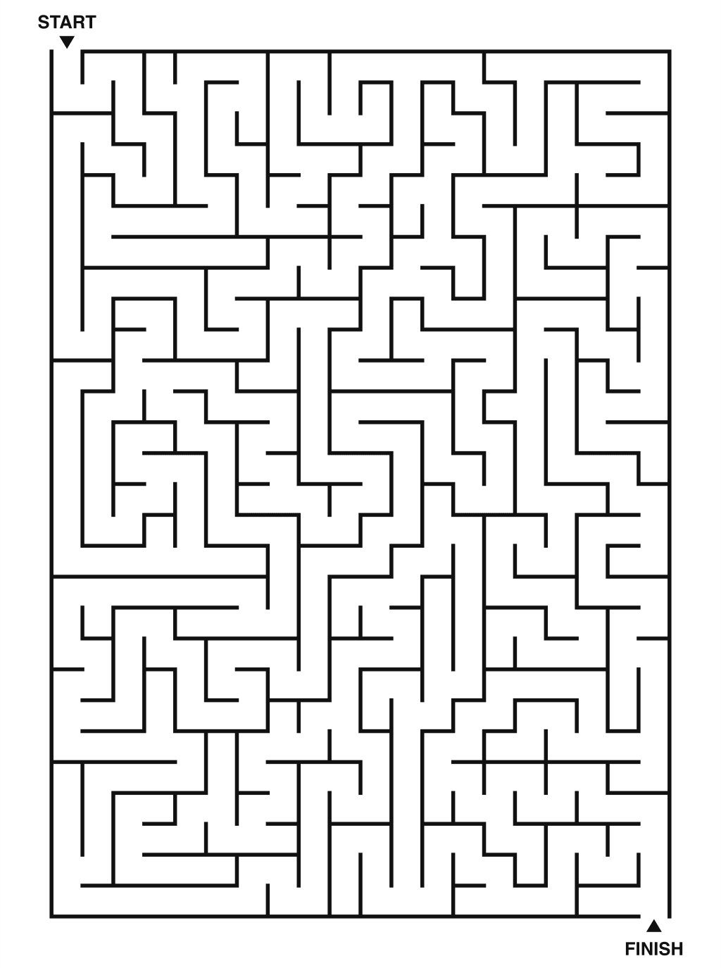 Hard maze puzzle printable, 20 by 28 grid