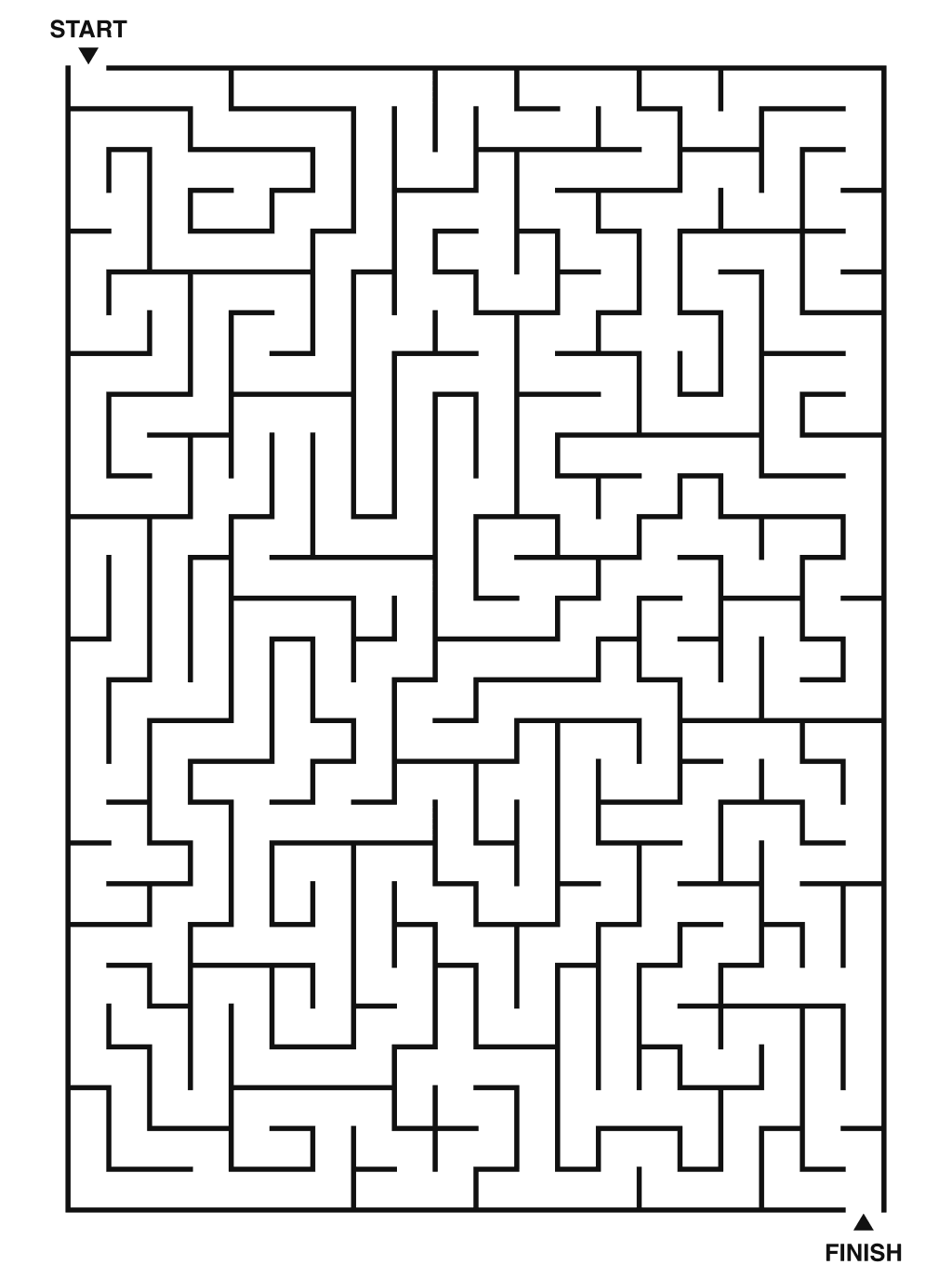 Hard maze puzzle printable, 20 by 28 grid