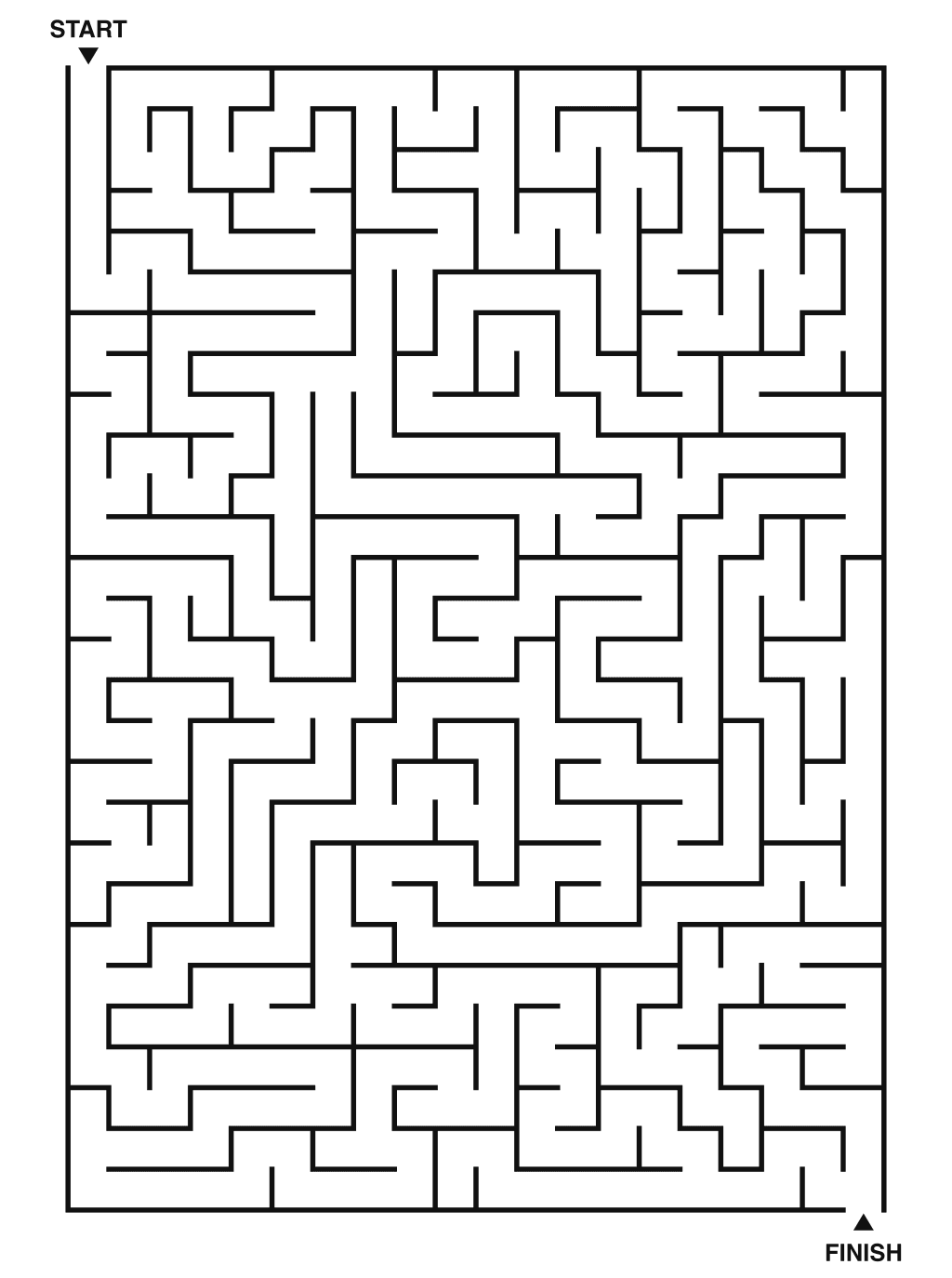 Hard maze puzzle printable, 20 by 28 grid