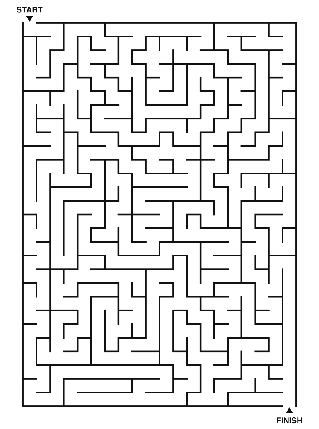 Hard maze puzzle printable, 20 by 28 grid