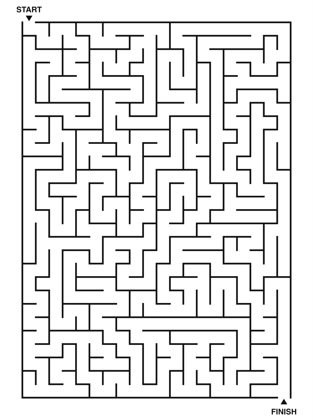 Hard maze puzzle printable, 20 by 28 grid