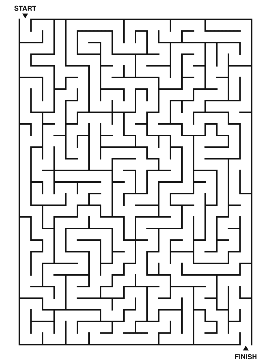Hard maze puzzle printable, 20 by 28 grid