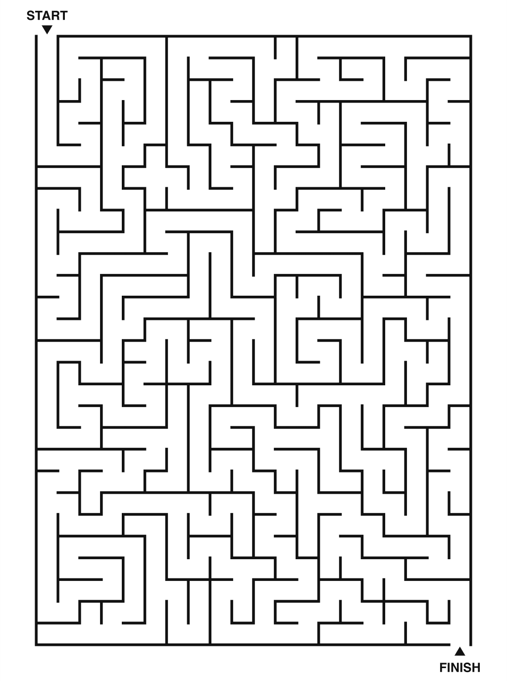 Hard maze puzzle printable, 20 by 28 grid