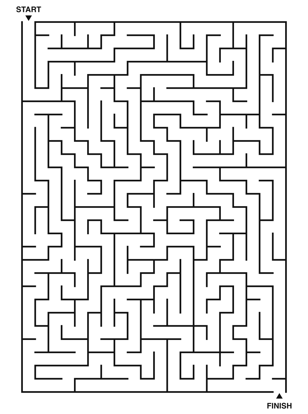 Hard maze puzzle printable, 20 by 28 grid
