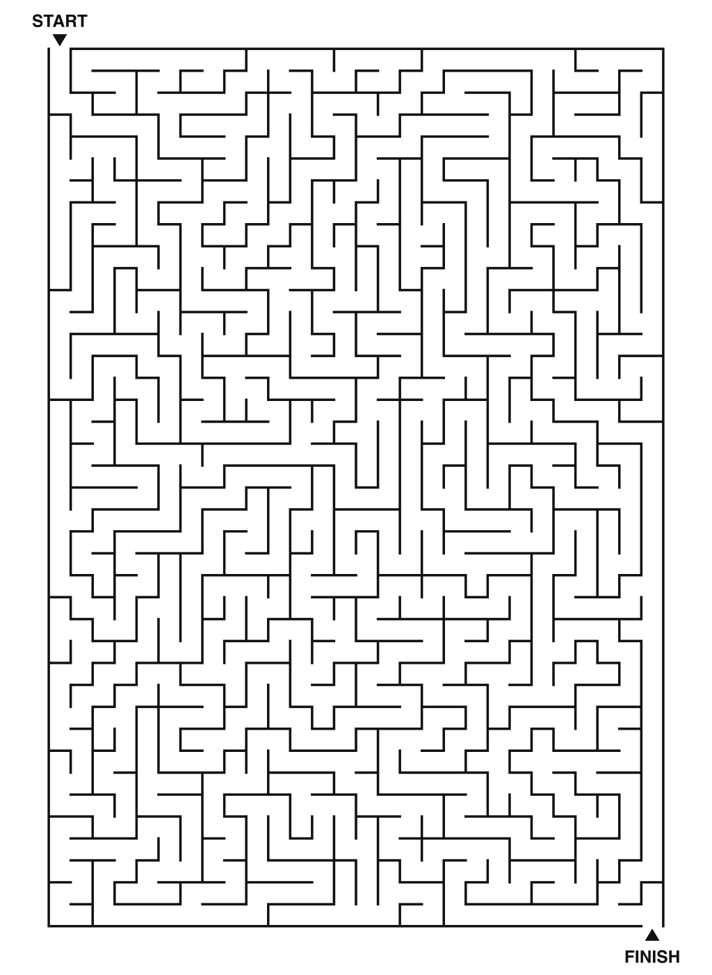 Expert maze puzzle printable, 28 by 40 grid