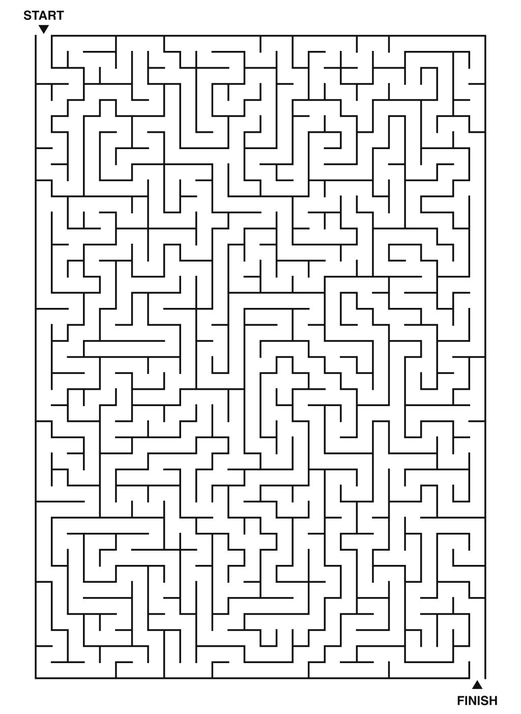 Expert maze puzzle printable, 28 by 40 grid