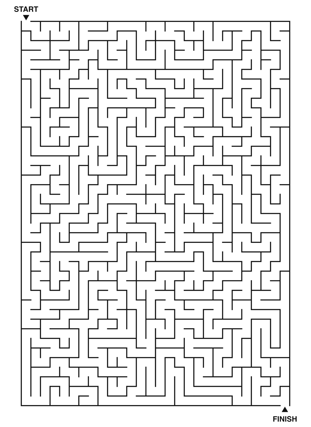 Expert maze puzzle printable, 28 by 40 grid