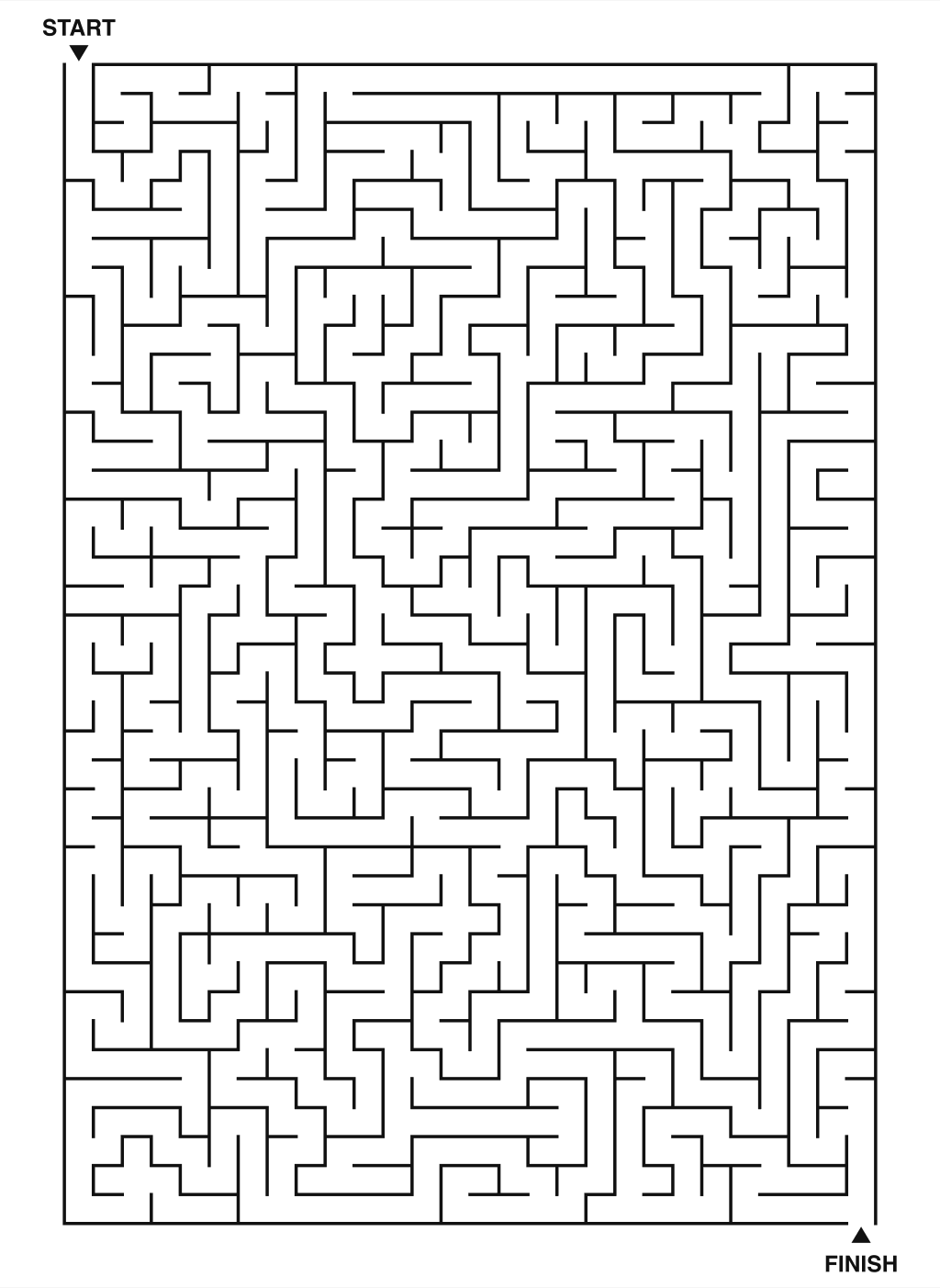 Expert maze puzzle printable, 28 by 40 grid