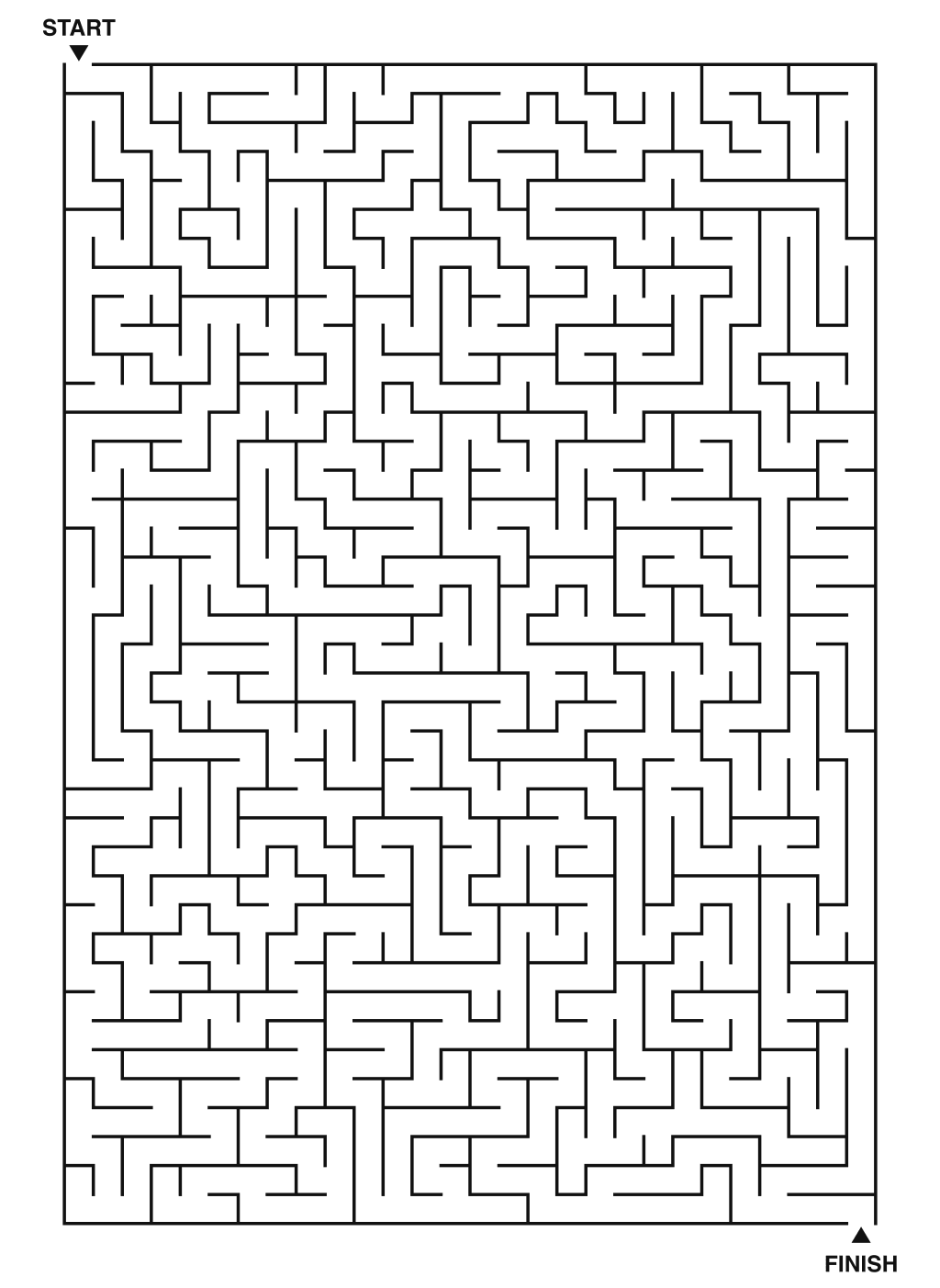 Expert maze puzzle printable, 28 by 40 grid