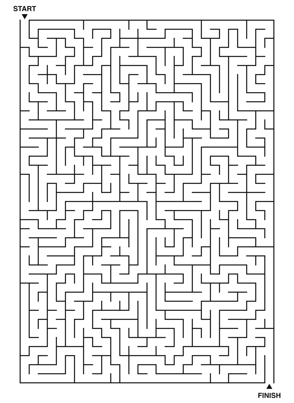 Expert maze puzzle printable, 28 by 40 grid