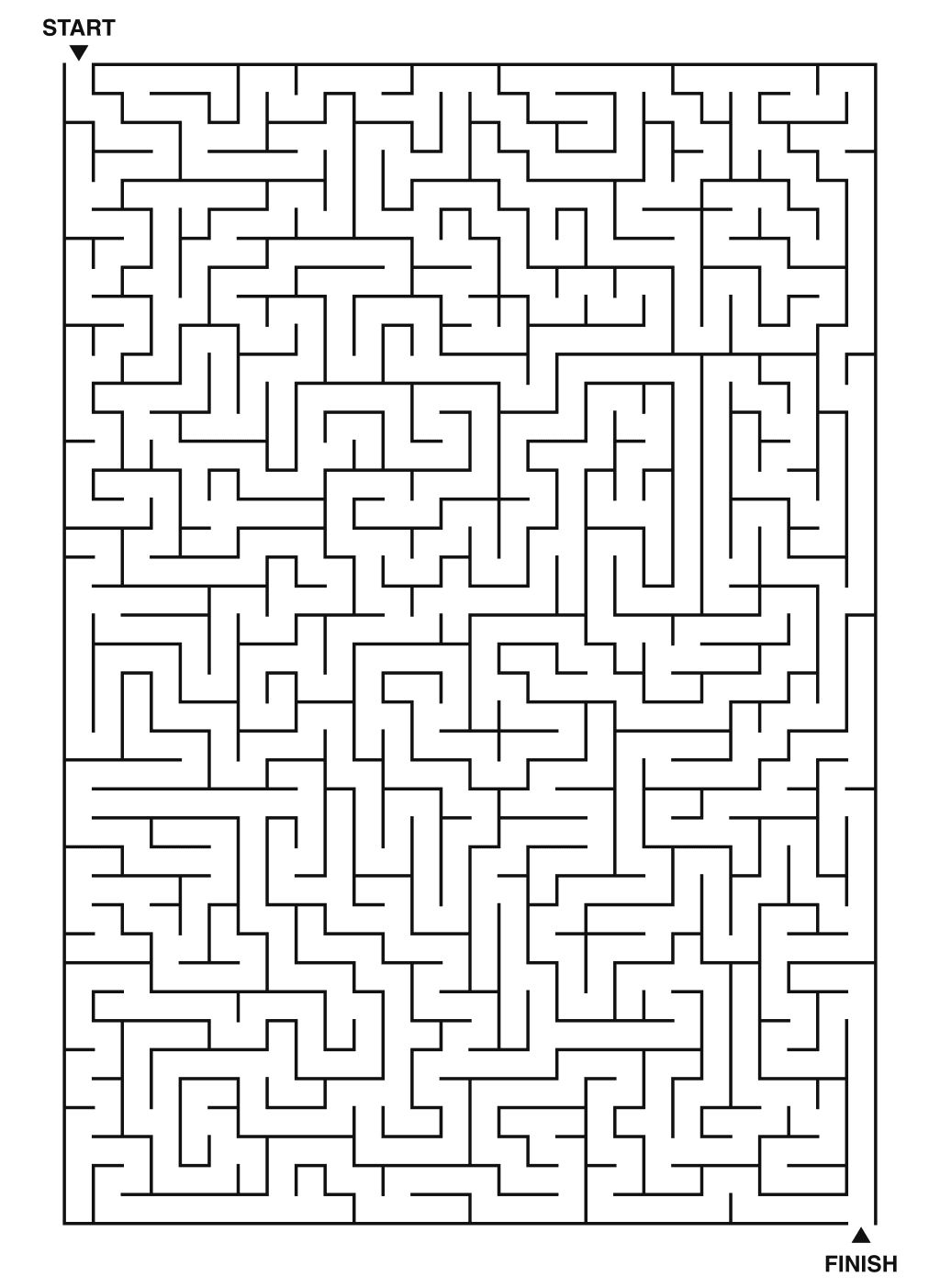 Expert maze puzzle printable, 28 by 40 grid
