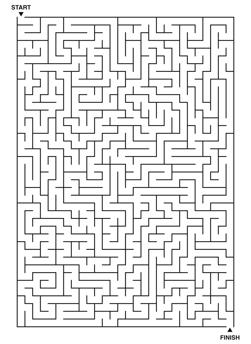 Expert maze puzzle printable, 28 by 40 grid