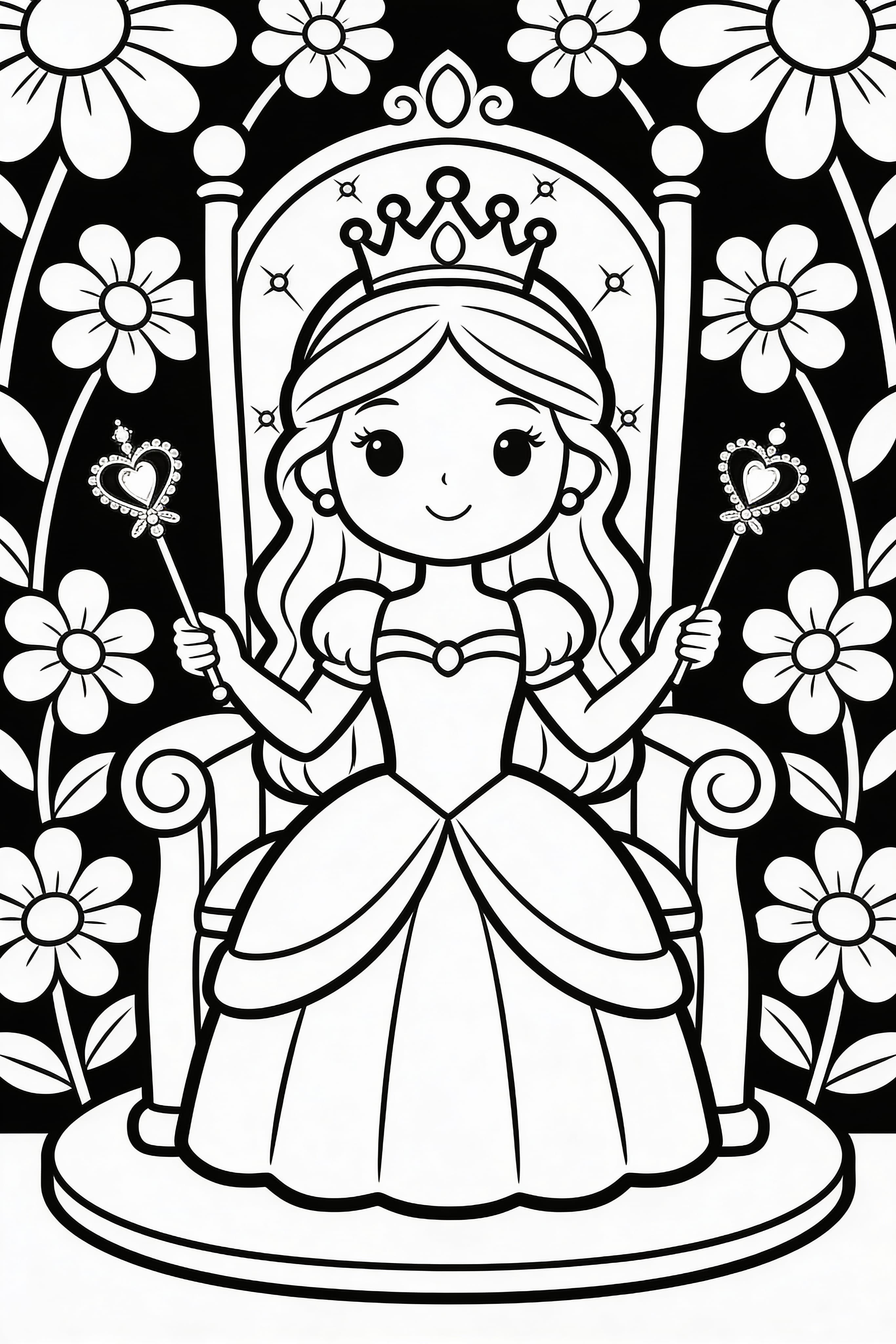 Doodle Princess Coloring Page: Princess Activities