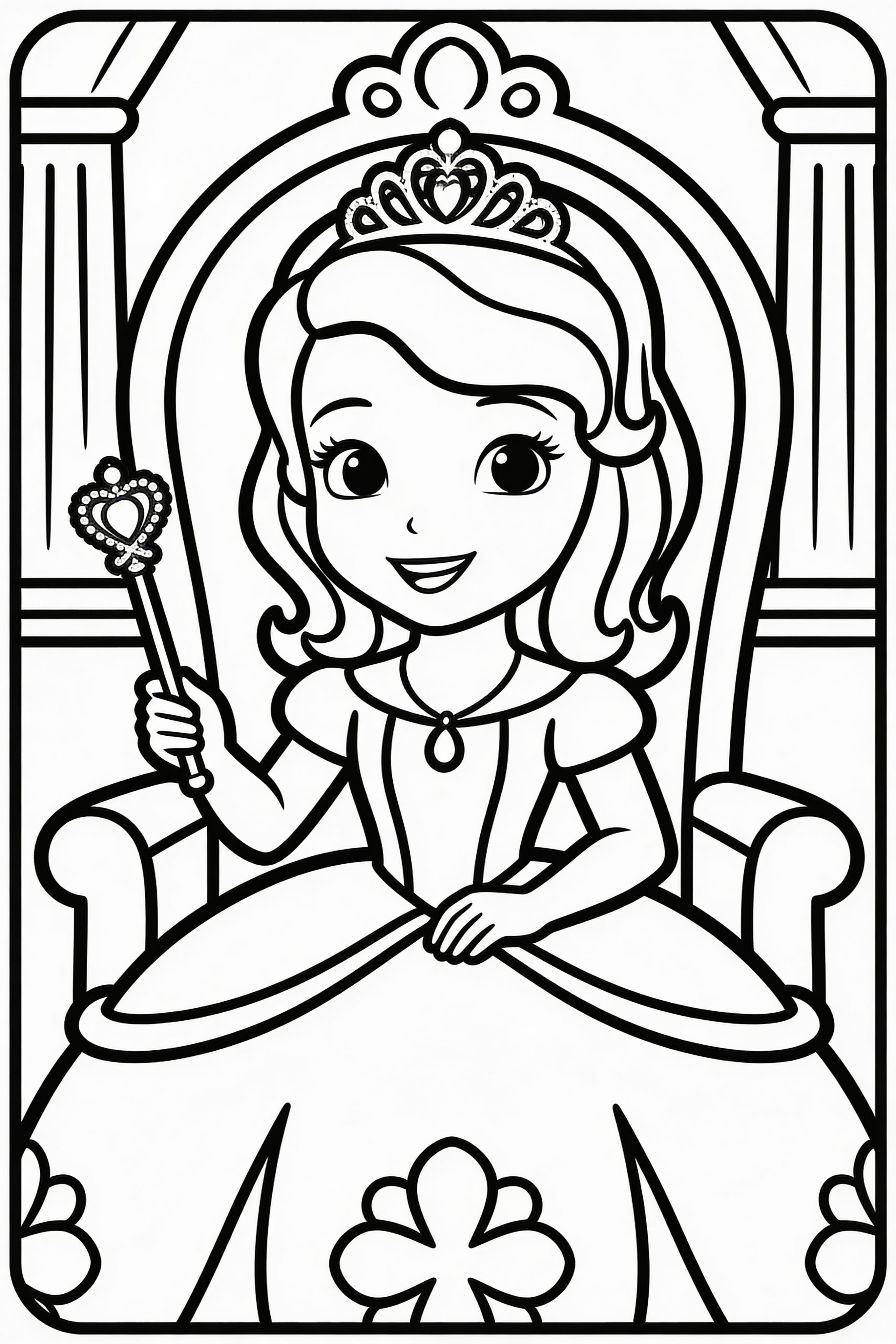 Princess Coloring Page for Kids - Simple & Fun