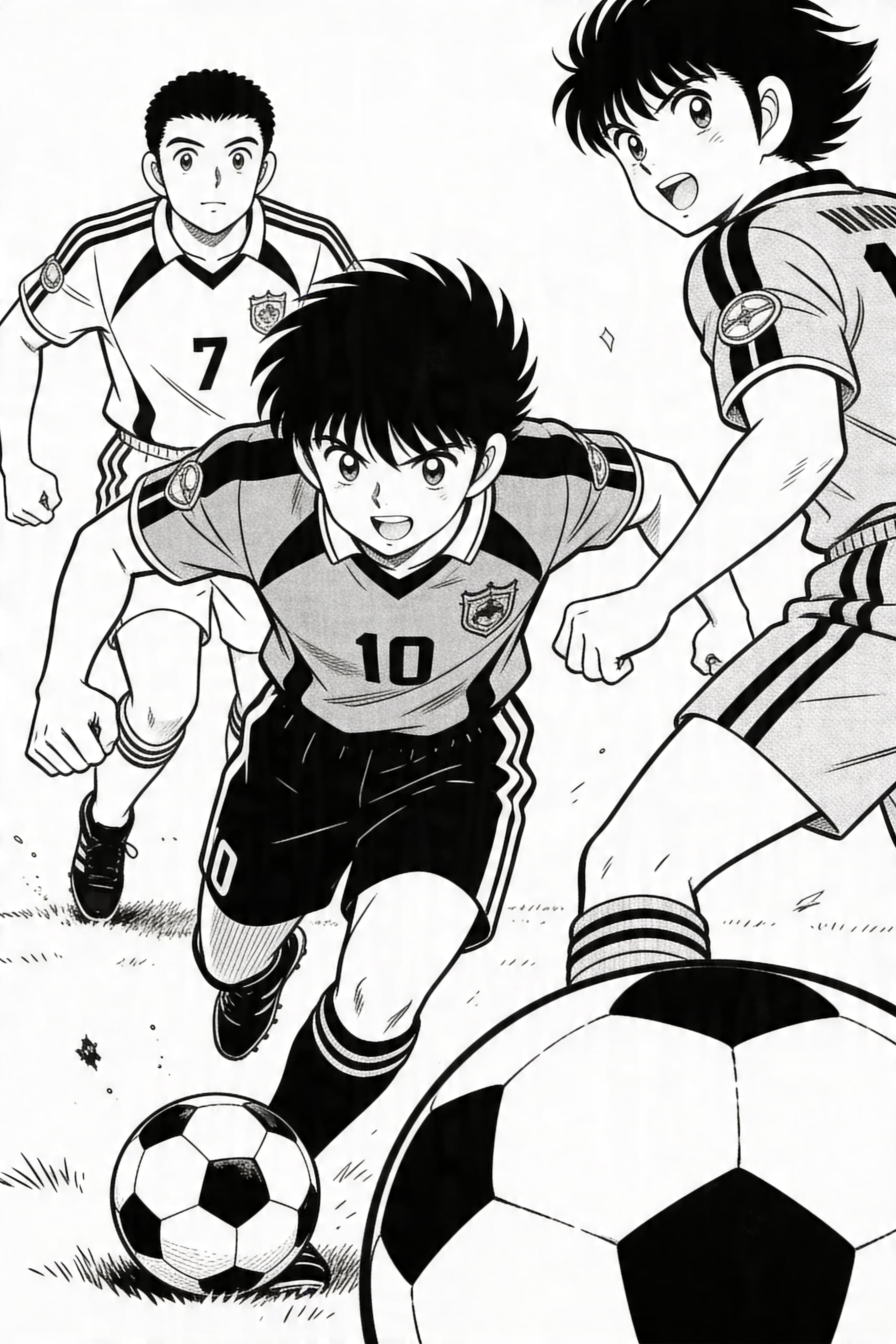 Anime Style Football Players Coloring Page