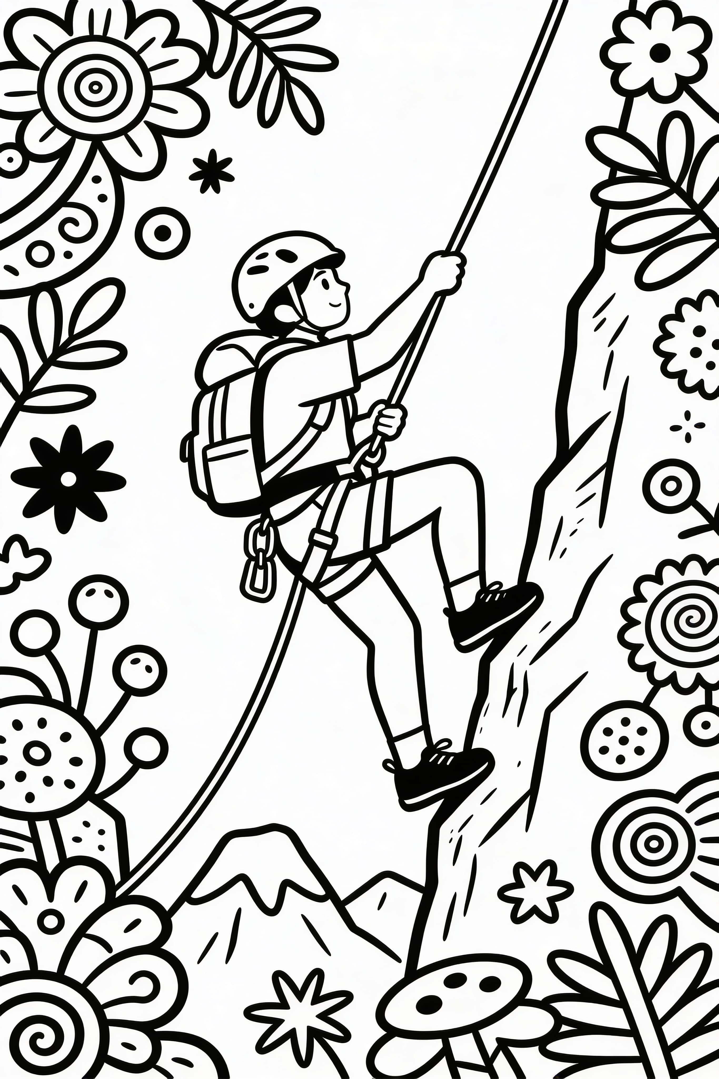 Doodle Style Climber Adventure Coloring Page