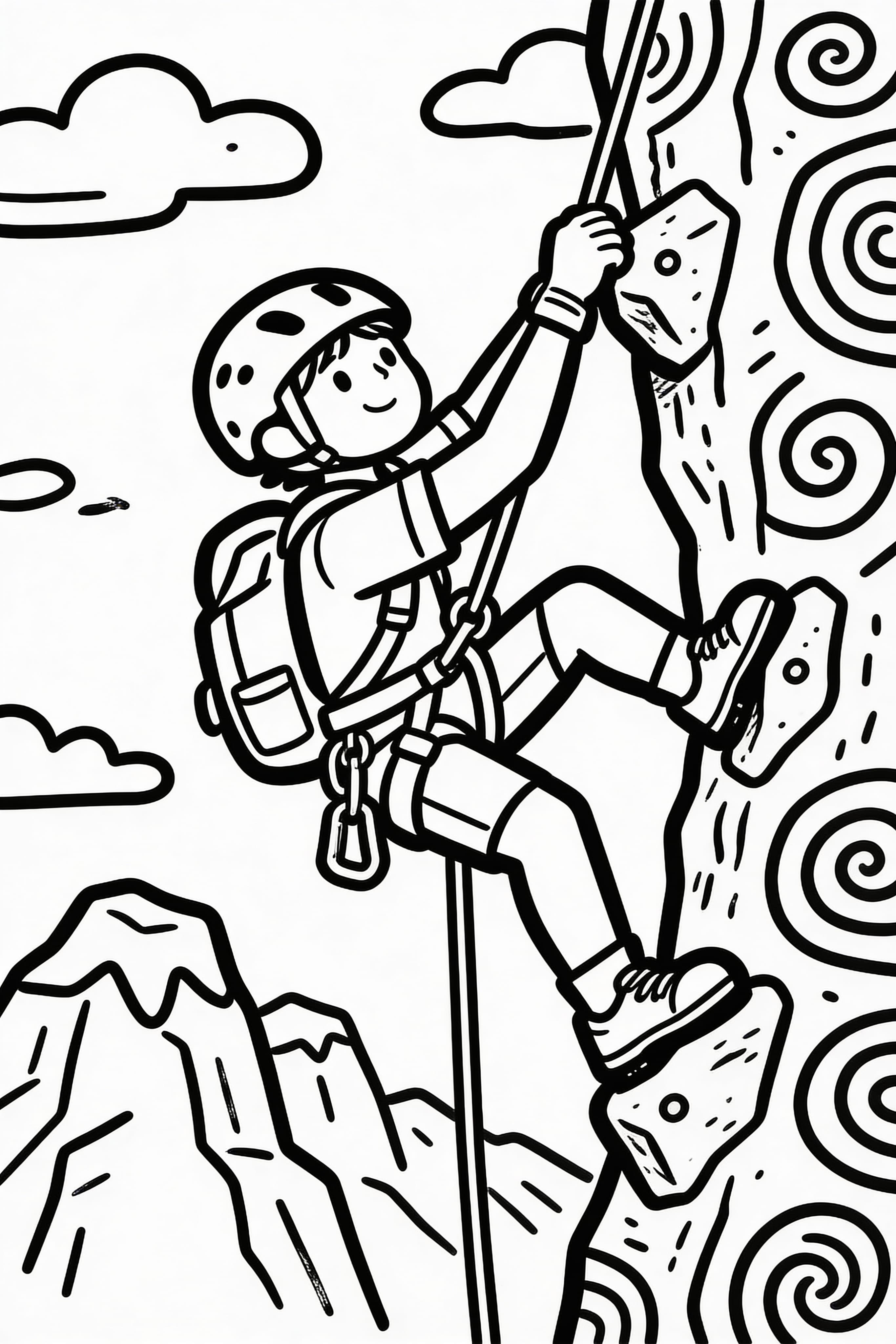 Cool Climber Adventure Coloring Page Free Printable