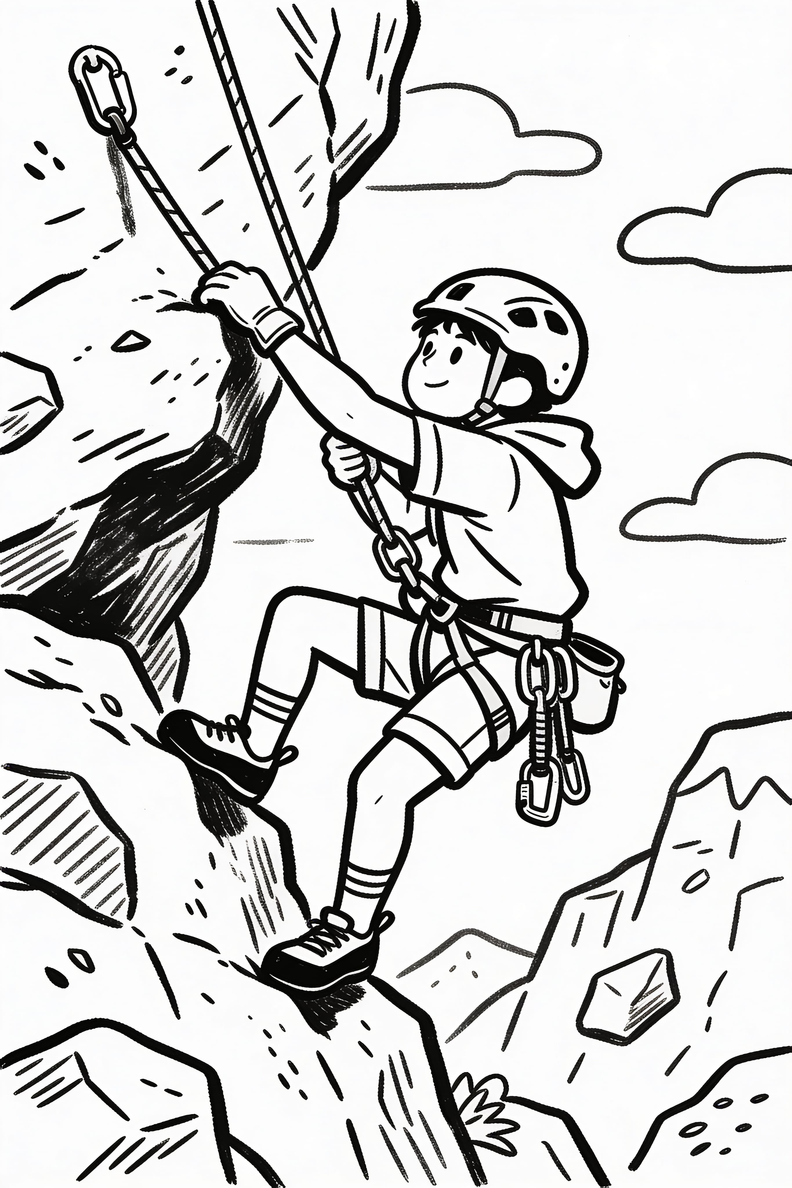 Cool Climber Adventure Doodle Coloring Page